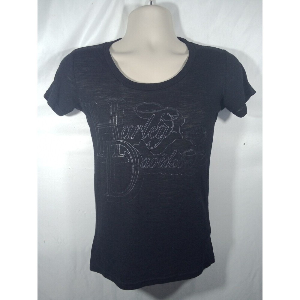 Harley Davidson Women's Short Sleeve Black Shirt Size Medium RN 102050